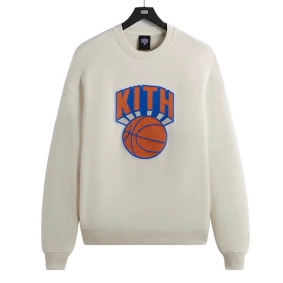 KITH x New York KNICKS Retro NY Nelson Crewneck Sweater - Sandrift - Picture 1 of 6